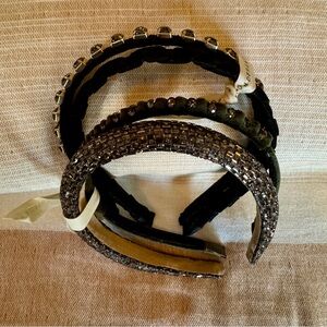 Anthropologie Black and Silver Embellished Headbands